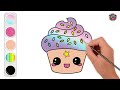 Learn How to Draw and Color a Cupcake for Kids | Easy Drawing Step by Step