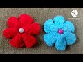 EASY WOOLEN FLOWER USING FORK 🥀