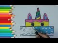 HOW TO DRAW CUTE UNICORN CAKE |  MAGIC COLORING WORLD