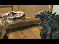 Godzilla and T. Rex enjoy a relaxing conversation