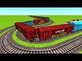 FOUR TRAINS VS FOUR BIGGEST SHARP ROUNDED TURNS RAILROAD CROSSING ▶️ Train Simulator | CrazyRails