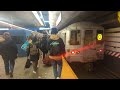 MTA NYC Subway: N, Q, W and F shuttle trains at Lexington Avenue-63rd Street (1/18/2024)