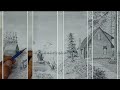 How To Draw Small Cabin House In A Scenery Art Using Pencil || Step By Step Easy Drawing