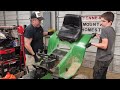 John Deere 212 Re-Power!  Part 1  How to replace the engine in a John Deere 200 series tractor