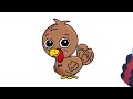 Drawings for Kids / How to Draw a Cute Turkey