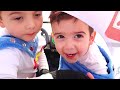 Ambulance rescue team saving toys in kids power wheels emergency rescue vehicle for toddlers