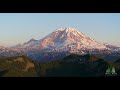 Mount Rainier Lacking Snow Cover 4K Drone Video