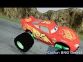 Big & Small Pixar DJ vs Big & Small Monster Truck Mcqueen vs DOWN OF DEATH in BeamNG