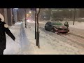 DOWNTOWN MONTREAL NIGHT WALK DURING SNOW STORM: BIGGEST SNOW FALL WINTER 2019-2020 (FEB. 7th)