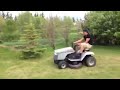 Lawn tractor wheelie