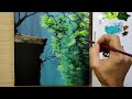 How to Paint a Relaxing Landescape / Idea Acrylic Painting Step by Step for Begnners