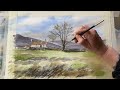 Paint A PRELIMINARY SKETCH, BEGINNERS Watercolor Landscape Painting TECHNIQUES Watercolour Tutorial