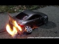 RC car burnout ends in flames