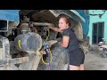 Genius girl repairing and maintenance truck air conditioner condenser 🛠 Girl Mechanical