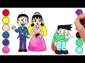 Draw Nobita and Shizuka