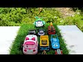 Clean up muddy mini Cars & disney car convoys! Play in the garden #061