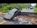 Tropical Storm Debby sweeps road away in Live Oak, Florida