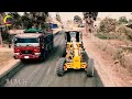 The amazing technology of village road construction with heavy machinery by SDLG motor grader