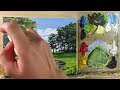 Acrylic Painting Stream Meadow Landscape / Time-Lapse