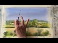 Paint A BEGINNERS Loose Watercolor FIELDS HILLS, SIMPLE Watercolour Landscape PAINTING Tutorial DEMO