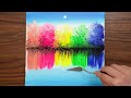 Toothbrush Technique｜Simple Colorful Landscape from Dots｜Acrylic Painting For Beginners (1339)