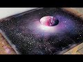 How to paint a planet and space with acrylic spray paint - Måla en planet och rymd med akrykspray