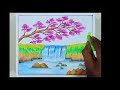 village scenery drawing video/how to draw a village scene/village sketch