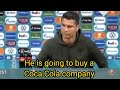 Ronaldo says water sucks and then gets 2 bottles of cola? WHAT?