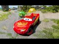 Big & Small:McQueen vs MATER and BALAZ ZOMBIE SLIME Trailer cars in BeamNG.drive