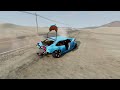 Massive Spike Strip Pileup Car Crashes #2 - BeamNG Drive