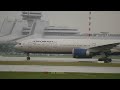 Super-heavy Boeing 777 of AEROFLOT landed spectacularly swimming in the rain.