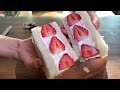 Strawberry sandwich and strawberry milk 🍓(TIP: Pick a pinch of fresh cream and salt)