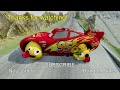 Big & Small McQueen with Emoji Wheel vs Big & Small Chick Hicks Emoji Wheel vs Hill - BeamNG.drive