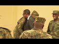 Rwanda Top military personnel Receive General Muhoozi in Rwanda