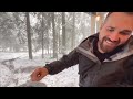 SNOW CAMPING IN A CARAVAN WITH BALCONY