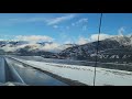 beautiful drive through Jasper during first light snow fall ☃️❄