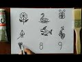 1 to 9 amazing drawings. Easy drawing tutorial. #art #drawing #painting #learning