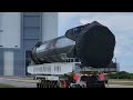 SpaceX Falcon Heavy on PAD - booster from Starlink 4-36 being transported to be refurbished