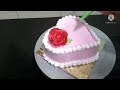 Heart shape cake design || Without heart shape cake tin || Strawberry flavour cake decorating