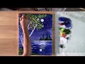 How to Paint Landscape with moon /  Tutorial step by step/ Acrylic Painting For Beginners