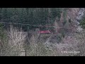Huge Canadian Freight Trains And Trucks Working Parallel In The Fraser Canyon!