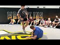 shallow leg break down, elbow to elbow roll though