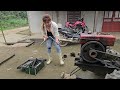 Mechanic girl fixes tractor that won't start and how to fix it