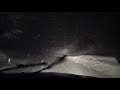 Virtual Drive Through Snow Blizzard in The Night / Sound of Wind And Falling Snow