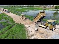 Great Job Power Strong Heavy Duty Machinery D58E Bulldozers Truck 5T Pouring Deleted Field Huge Lake