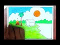 easy scenery drawing /easy village drawing /drawing video.