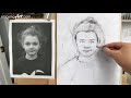 How to draw of a girl with charcoal