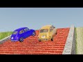 Cars vs Upside Down Speed Bump, Stairs and Log Trap ▶️ BeamNG Drive