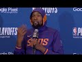 Kevin Durant post game interview after gam 1 loss