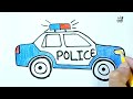 Police car drawing 😍 | Step by step car drawing| Easy car drawing tutorial || Learn & Colour ||
